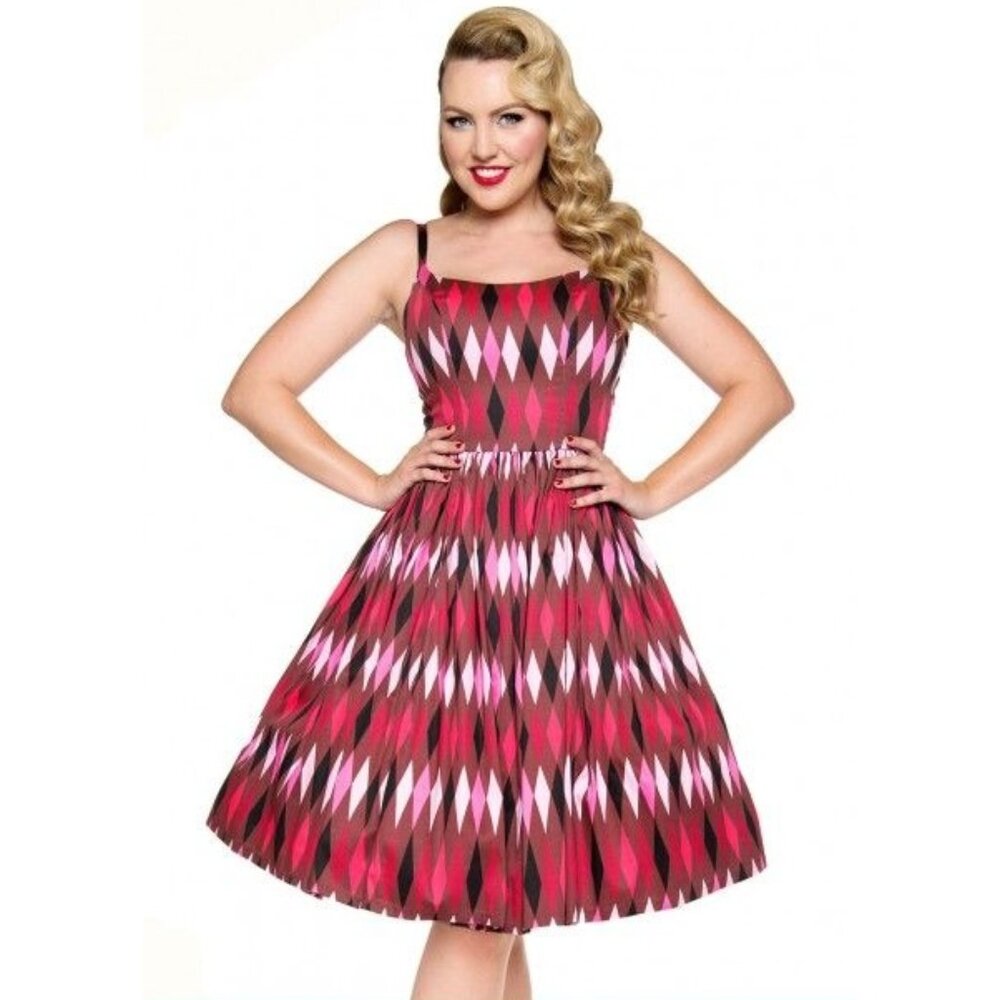 Pinup Couture chocolate harlequin dress NWT